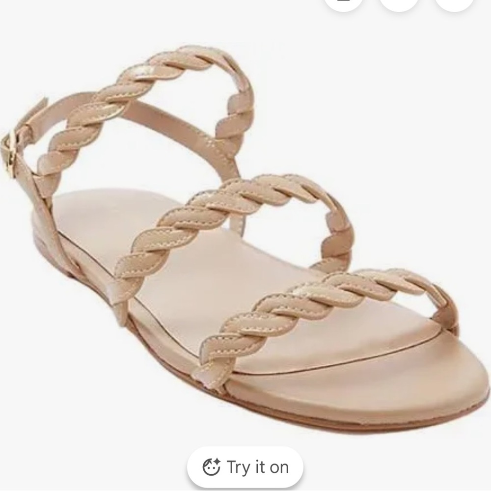 Stuart Weitzman Tan Twistie Leather Slingback Sandal Size 7M MSRP $425 New